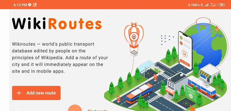 WikiRoutesのトップ画面